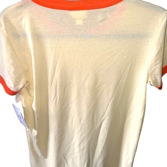 Lularoe XS yellow Liv Graphic T. orange trim “Nowhere to go but Everywhere”. - Picture 2 of 7